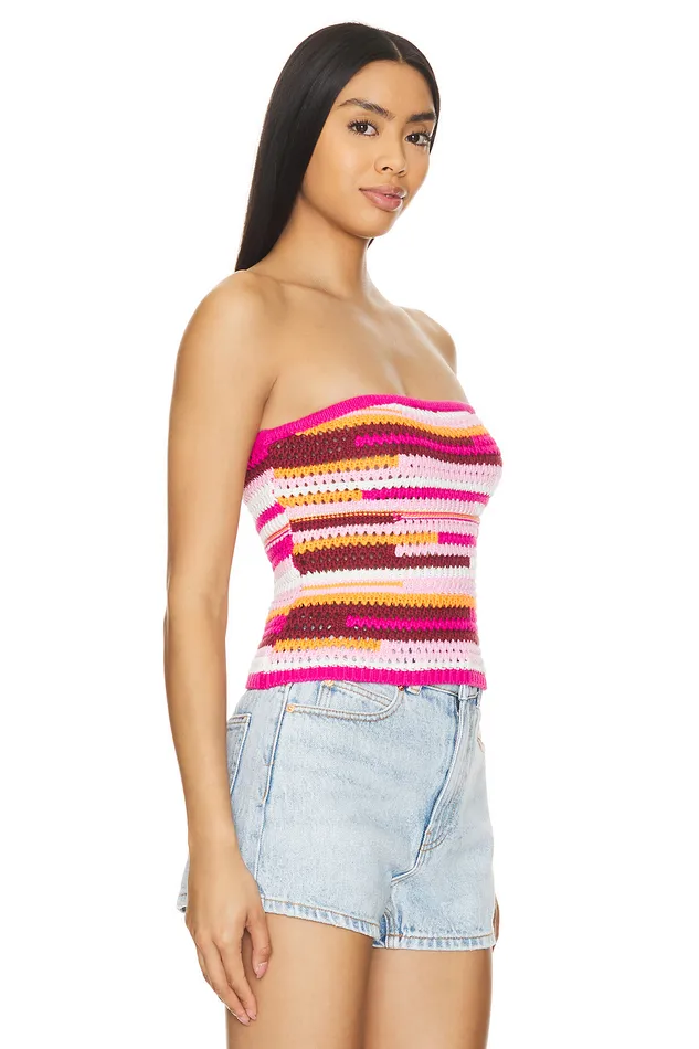 Tops Women Lovers and Friends Rosalind Tube Top Pink and Orange Multi Tops Women Lovers and Friends Rosalind Tube Top Pink and Orange Multi