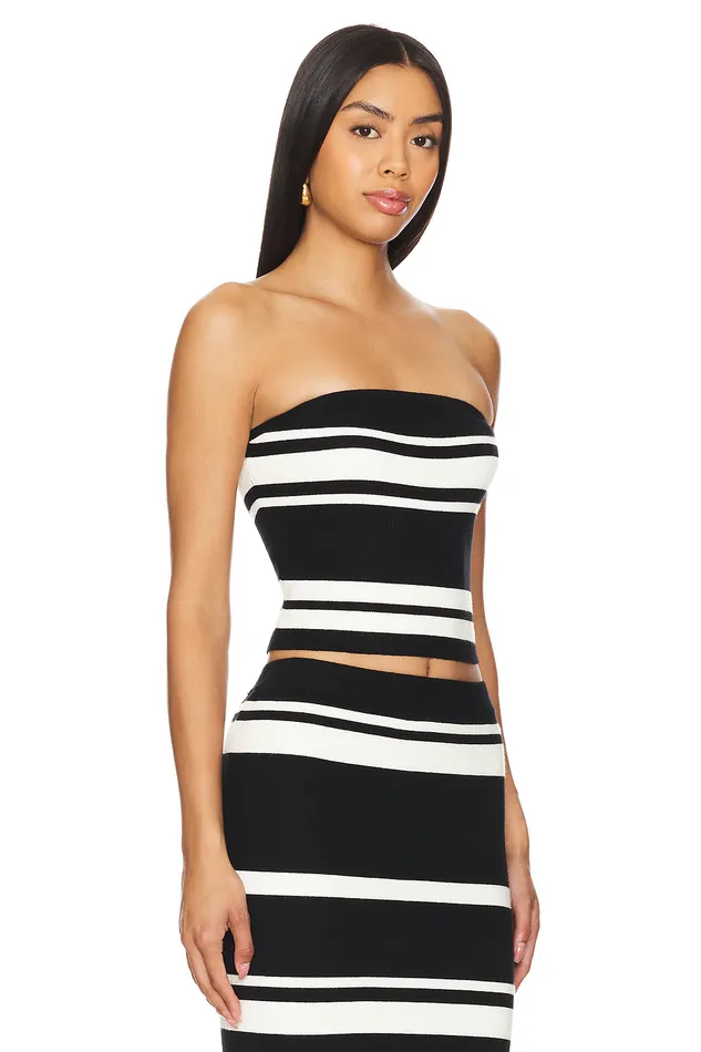 Tops Women Lovers and Friends Seren Tube Top Black and White Tops Women Lovers and Friends Seren Tube Top Black and White