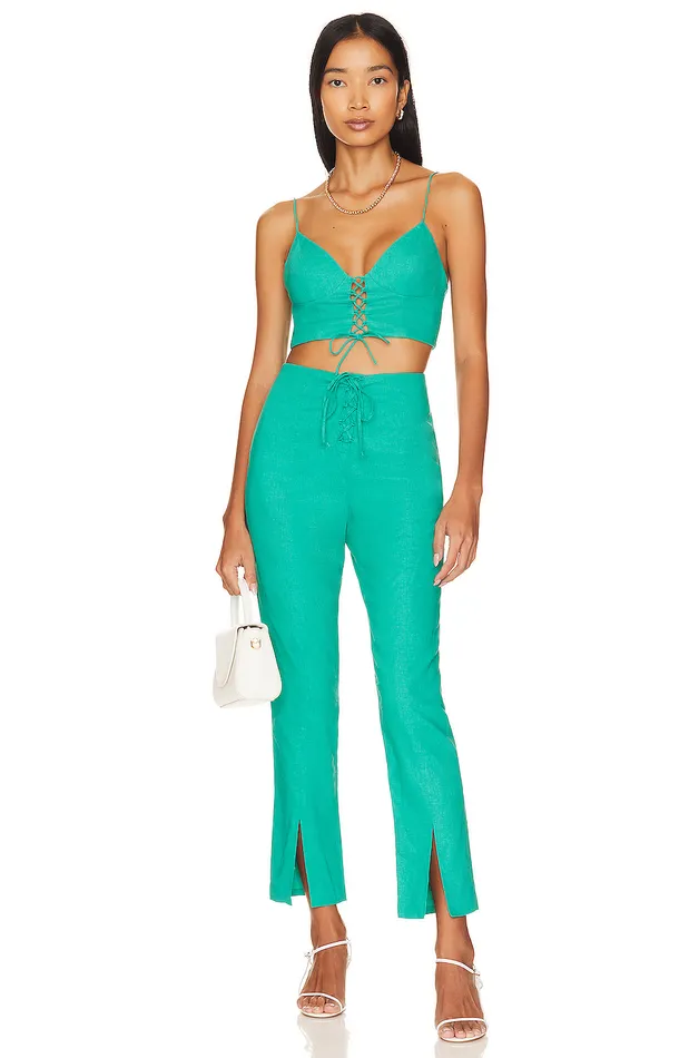 Tops Women Lovers and Friends Sterling Crop Top Green Tops Women Lovers and Friends Sterling Crop Top Green