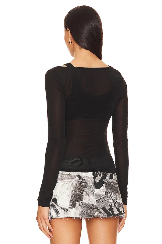 Tops Women Lovers and Friends Ula Sheer Top Black Tops Women Lovers and Friends Ula Sheer Top Black