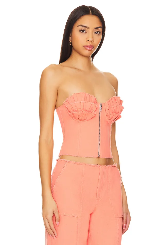 Tops Women Lovers and Friends X Anja Dujakovi Bruna Bustier Top Soft Orange Tops Women Lovers and Friends X Anja Dujakovi Bruna Bustier Top Soft Orange