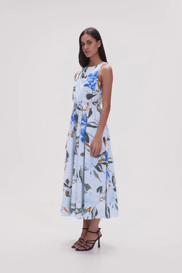 Women Abbey Twisted Midi Dress Divine Orchid Aje Dresses