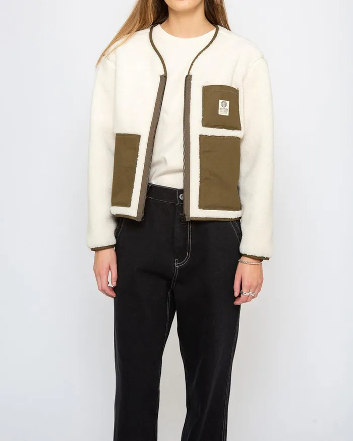 Women Ada Fleece Jacket 8211 Dirty White Deus Ex Machina Jackets