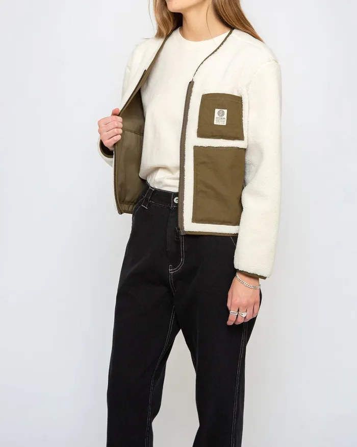 Women Ada Fleece Jacket 8211 Dirty White Deus Ex Machina Jackets Women Ada Fleece Jacket 8211 Dirty White Deus Ex Machina Jackets