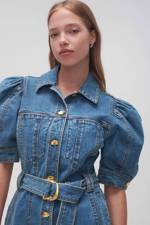 Women Adriana Puff Sleeve Mini Dress 90039s Wash Aje Dresses