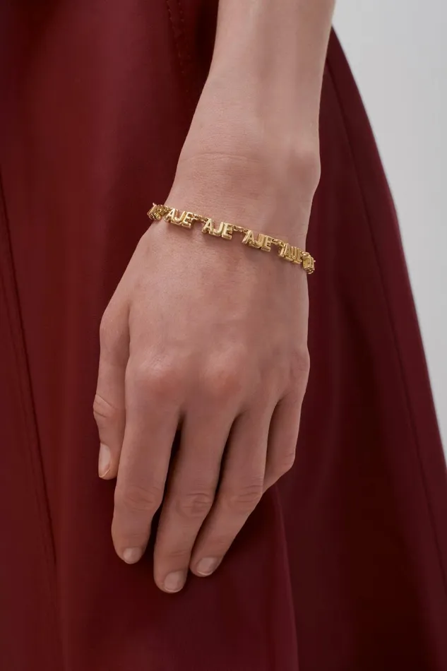 Women Aje Block Logo Bracelet Gold Aje Jewellery