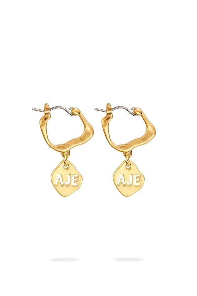 Women Aje Cutout Drop Hoop Earrings Gold Aje Jewellery