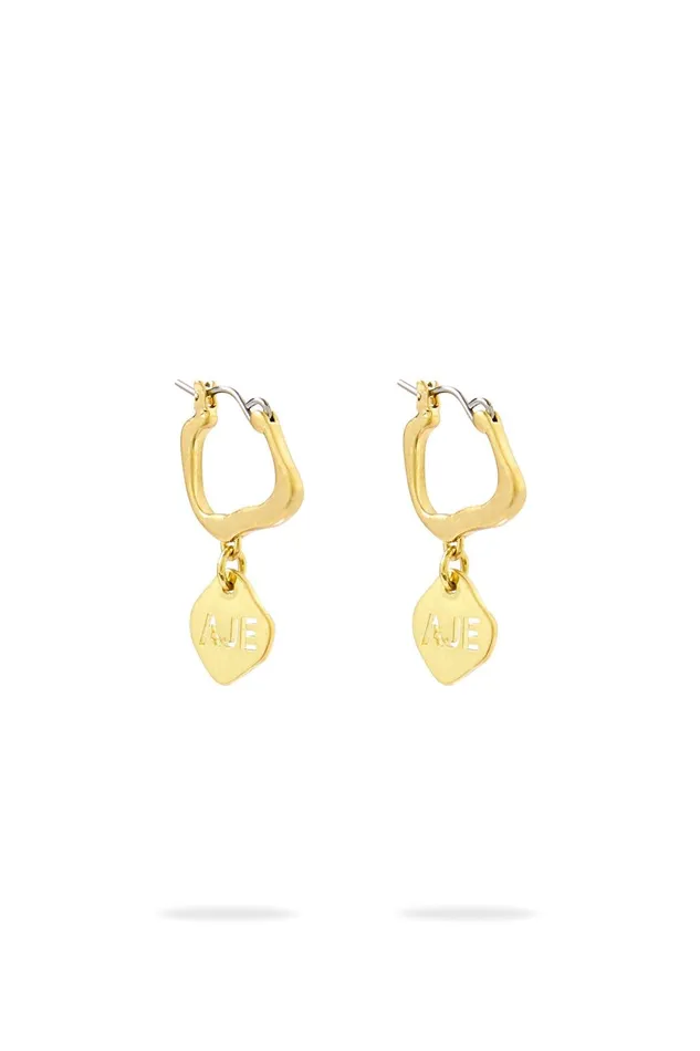Women Aje Cutout Drop Hoop Earrings Gold Aje Jewellery