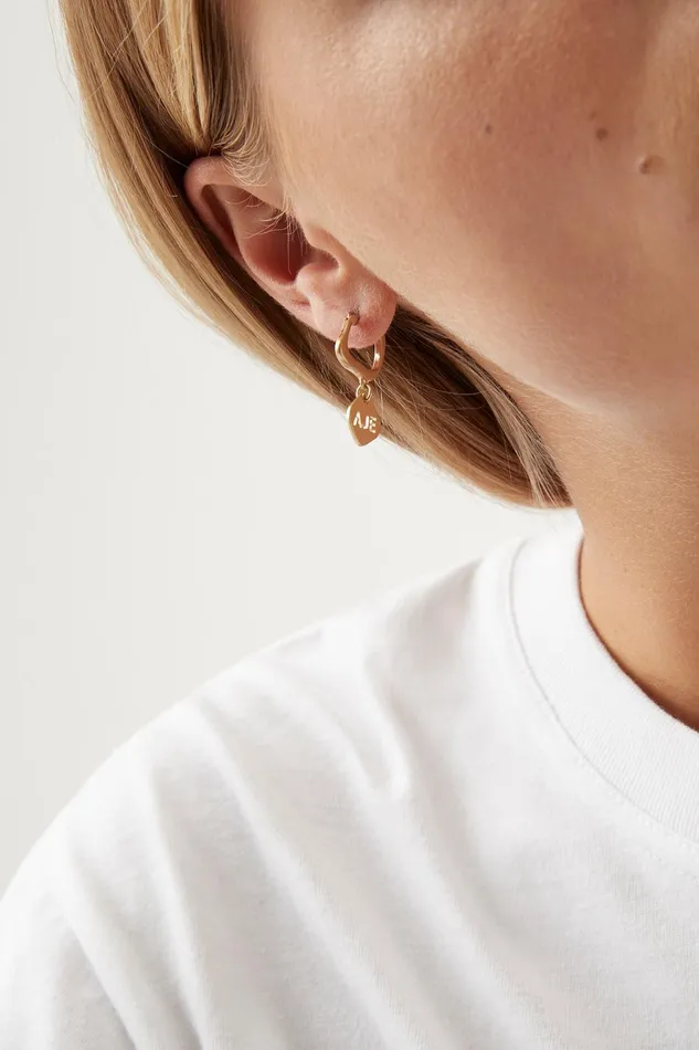 Women Aje Cutout Drop Hoop Earrings Gold Aje Jewellery