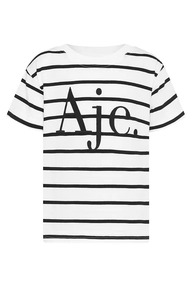 Women Aje Kids Tee Blackwhite Stripe Aje Tees
