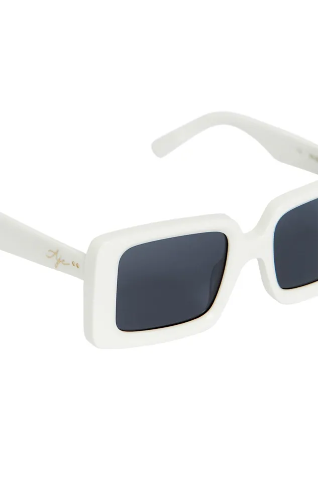 Women Aje X Local Supply The Square Sunglasses Whitegrey Lens Aje Sunglasses
