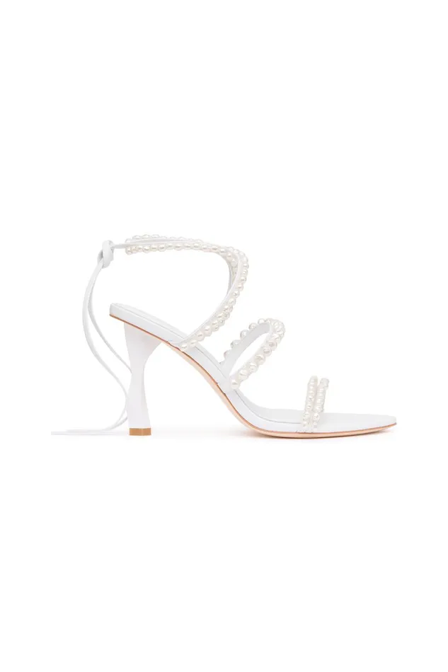 Women Alba Pearl Sculptural Heel White Aje Shoes