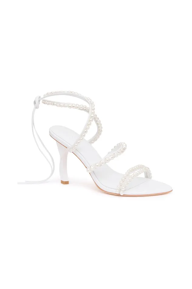 Women Alba Pearl Sculptural Heel White Aje Shoes