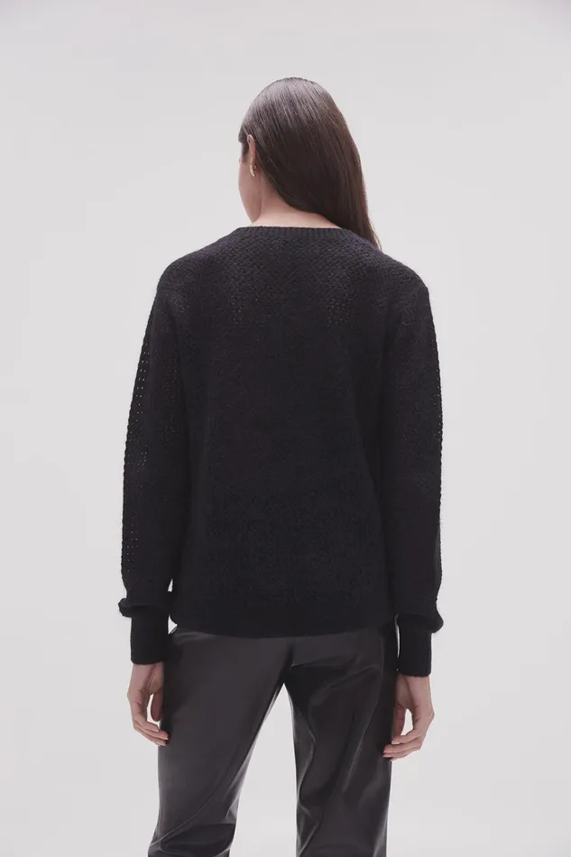 Women Alma Cornelli Logo Jumper Blackivory Aje Knitwear and Jumpers