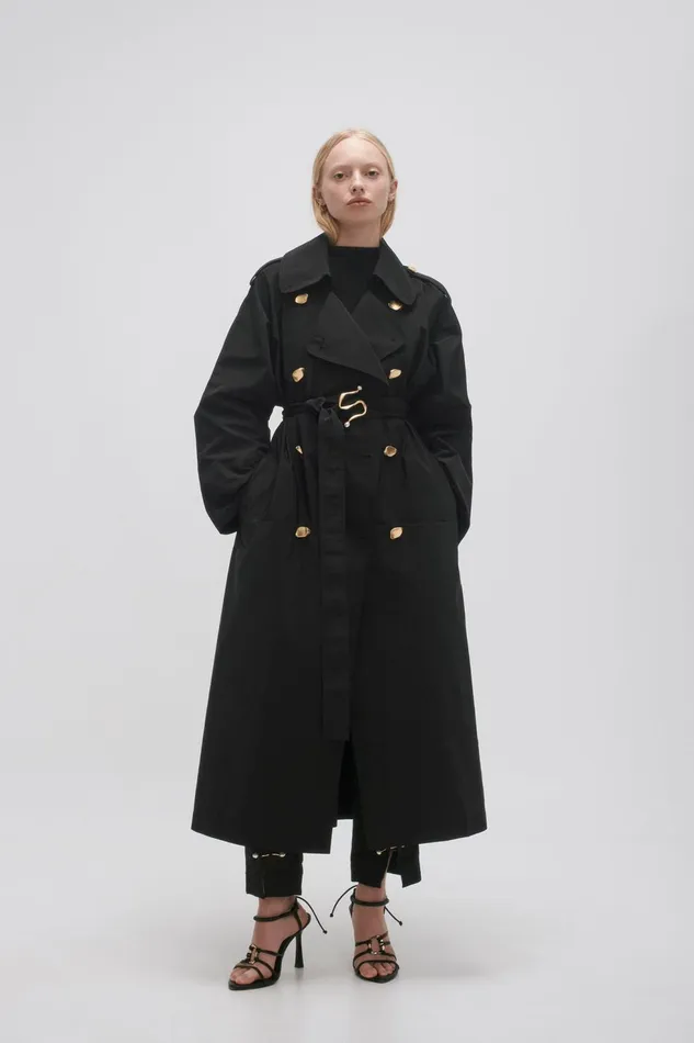 Women Altitude Trench Coat Black Aje Blazers Jackets and Coats