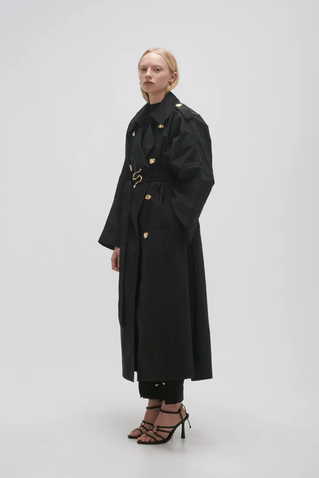 Women Altitude Trench Coat Black Aje Blazers Jackets and Coats