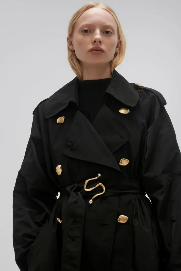 Women Altitude Trench Coat Black Aje Blazers Jackets and Coats
