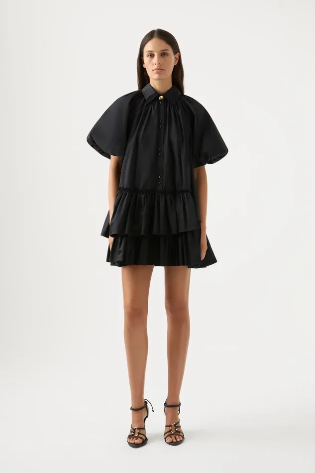 Women Ambience Smock Mini Dress Black Aje Dresses