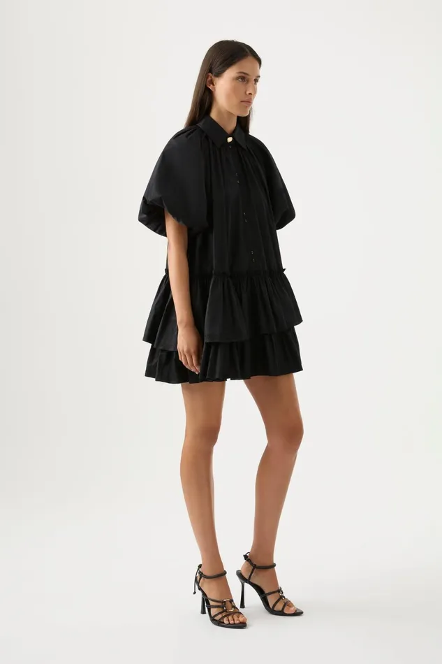 Women Ambience Smock Mini Dress Black Aje Dresses