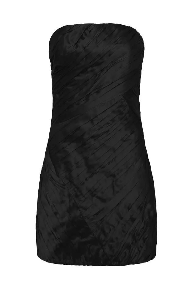 Women Anima Ruched Mini Dress Black Aje Dresses