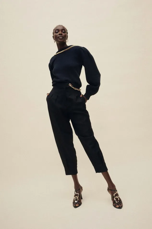 Women Annabelle Chain Link Pant Black Aje Pants