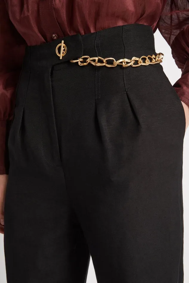 Women Annabelle Chain Link Pant Black Aje Pants