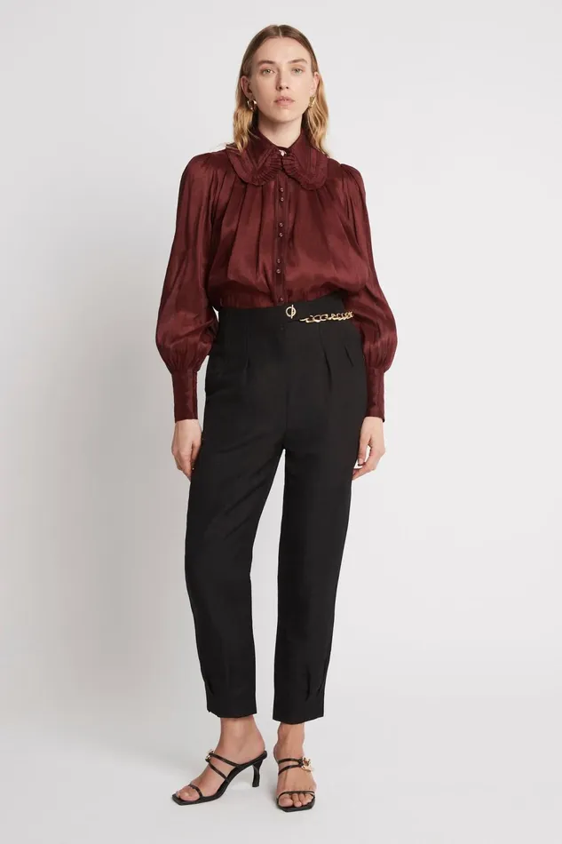 Women Annabelle Chain Link Pant Black Aje Pants