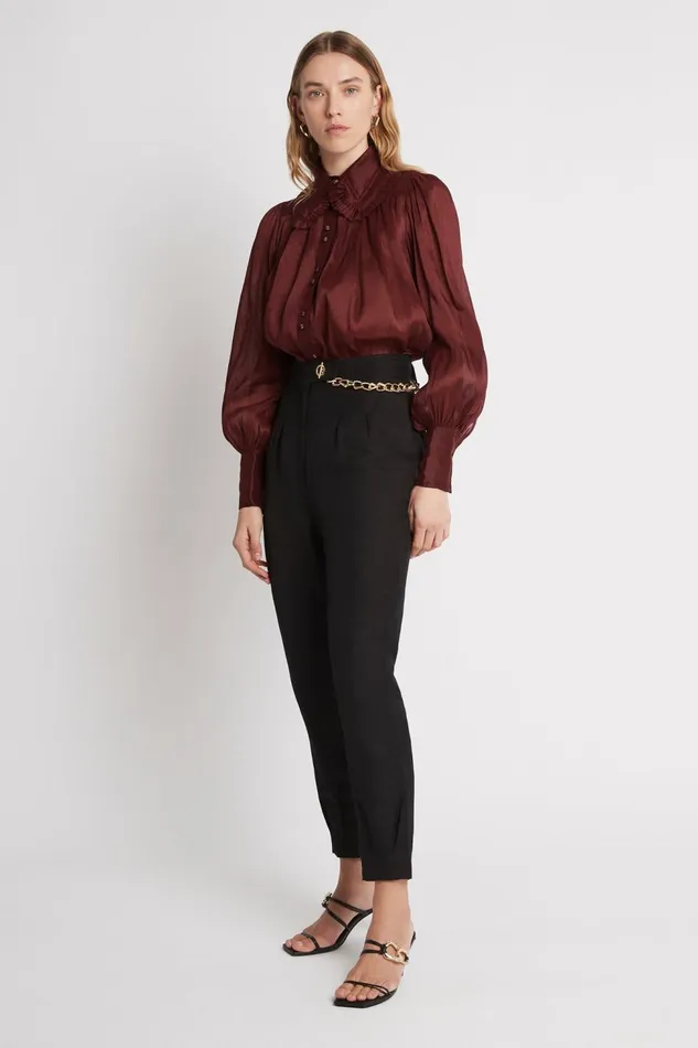 Women Annabelle Chain Link Pant Black Aje Pants