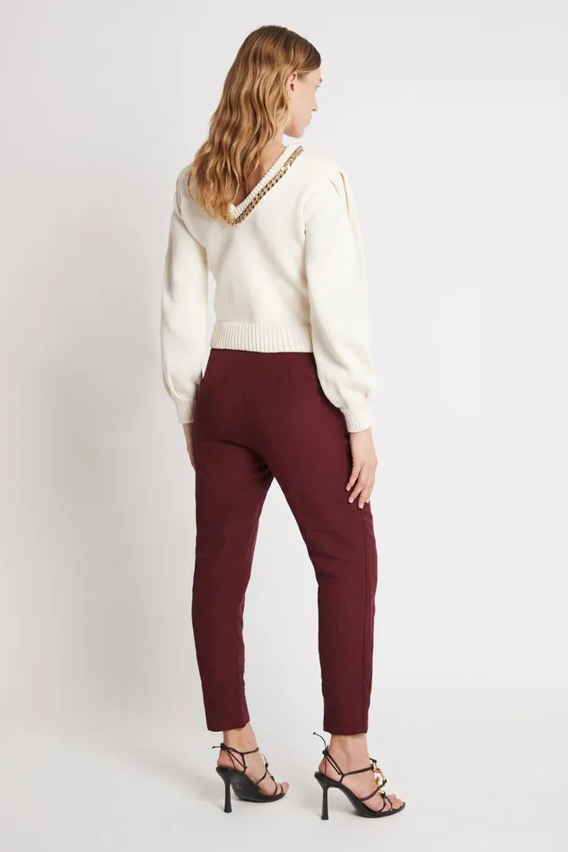 Women Annabelle Chain Link Pant Chestnut Red Aje Pants