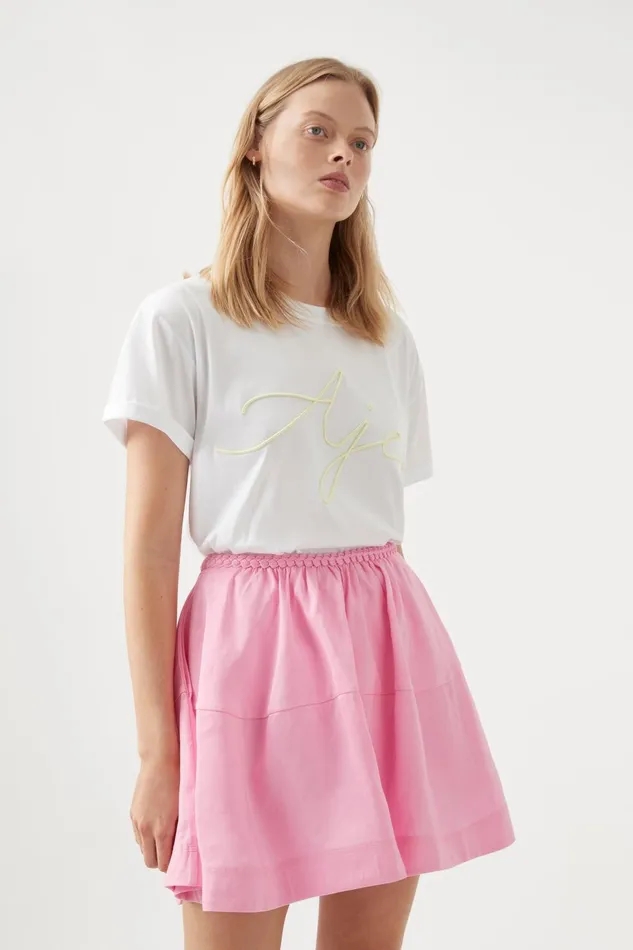 Women Anne Braided Mini Skirt Bon Bon Pink Aje Skirts