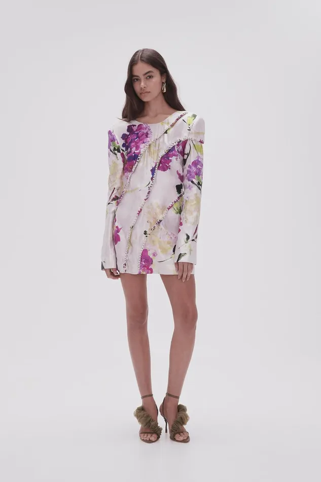 Women Arbour Whipstitch Mini Dress Wild Hydrangea Aje Dresses