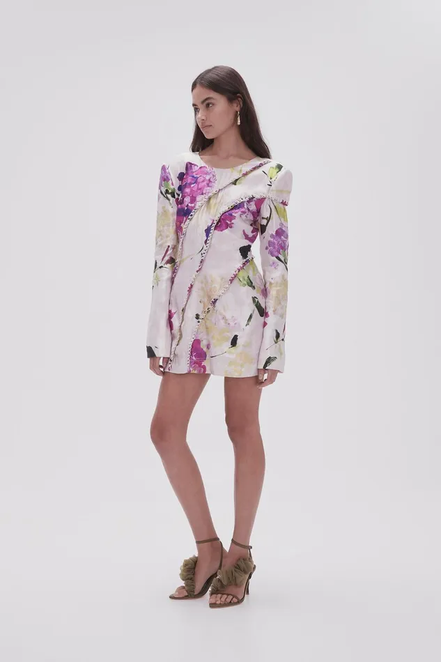 Women Arbour Whipstitch Mini Dress Wild Hydrangea Aje Dresses