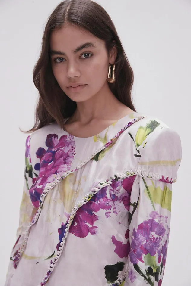 Women Arbour Whipstitch Mini Dress Wild Hydrangea Aje Dresses