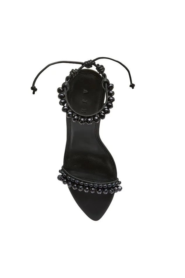 Women Arinna Pearl Mid Heel Black Aje Shoes