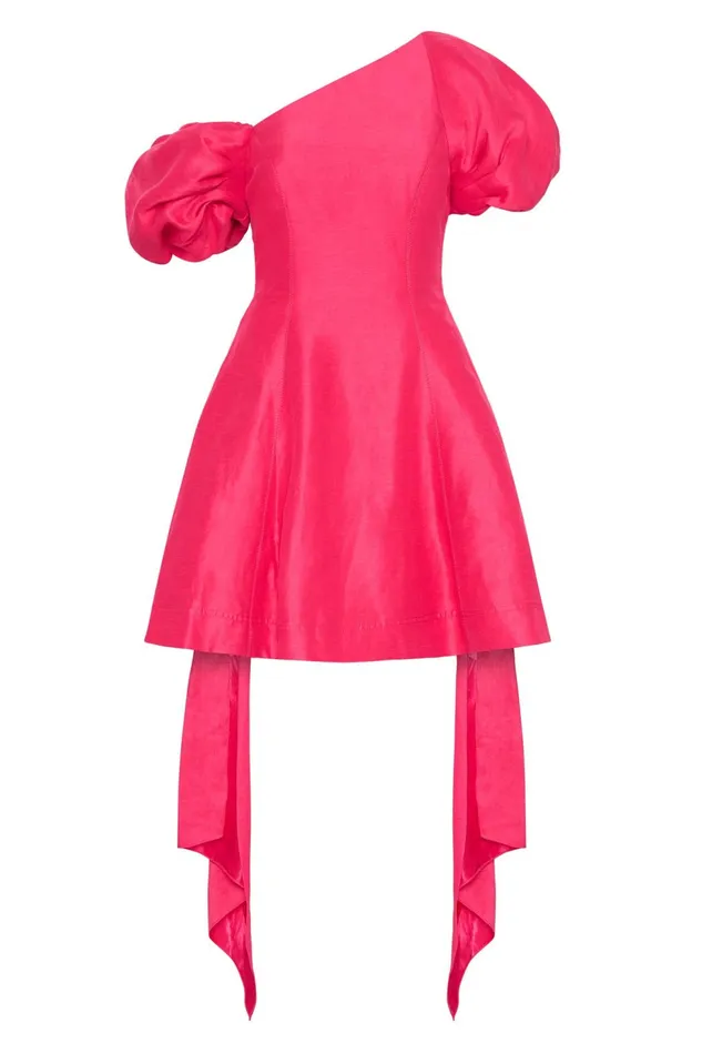 Women Arista Tulip Sleeve Mini Dress Bougainvillea Red Aje Dresses