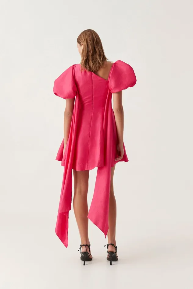 Women Arista Tulip Sleeve Mini Dress Bougainvillea Red Aje Dresses