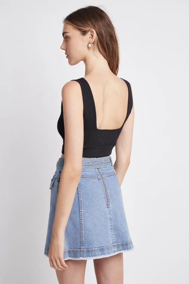 Women Arlow Denim Mini Skirt Classic Wash Aje Denim