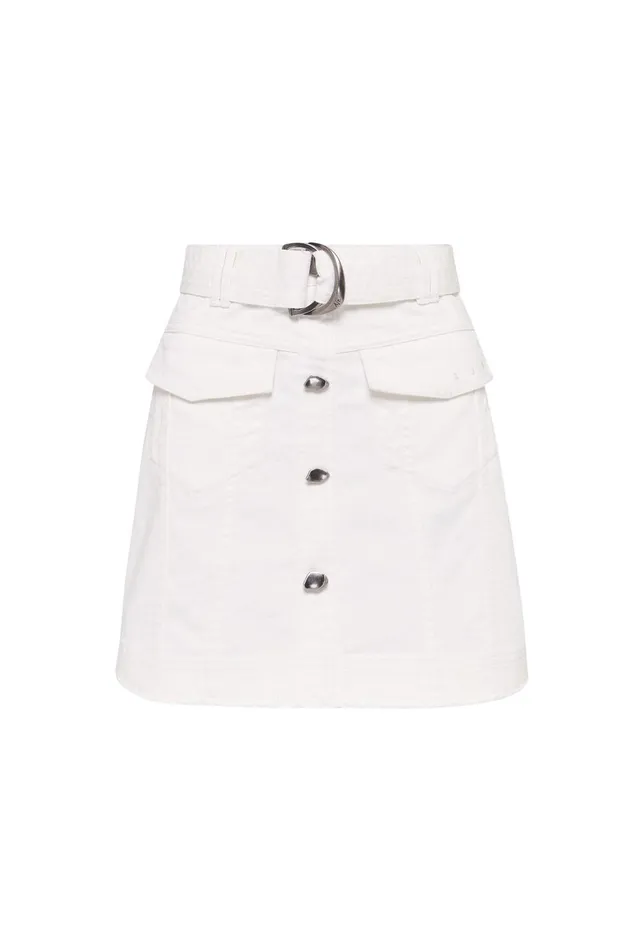 Women Arlow Denim Mini Skirt White Aje Skirts