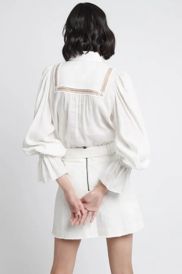 Women Arlow Denim Mini Skirt White Aje Skirts
