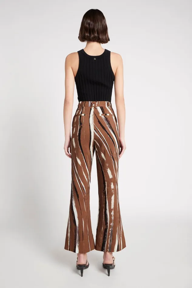 Women Aurelie Flare Pant Neutral Stripe Print Aje Pants
