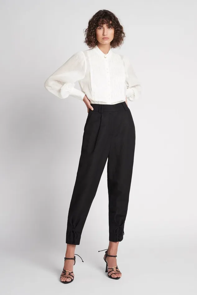Women Aurora LaceUp Pant Black Aje Pants