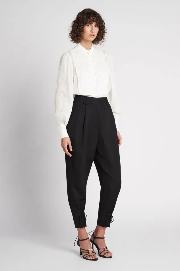 Women Aurora LaceUp Pant Black Aje Pants