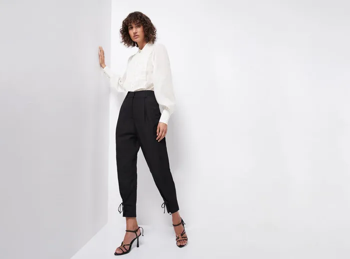 Women Aurora LaceUp Pant Black Aje Pants