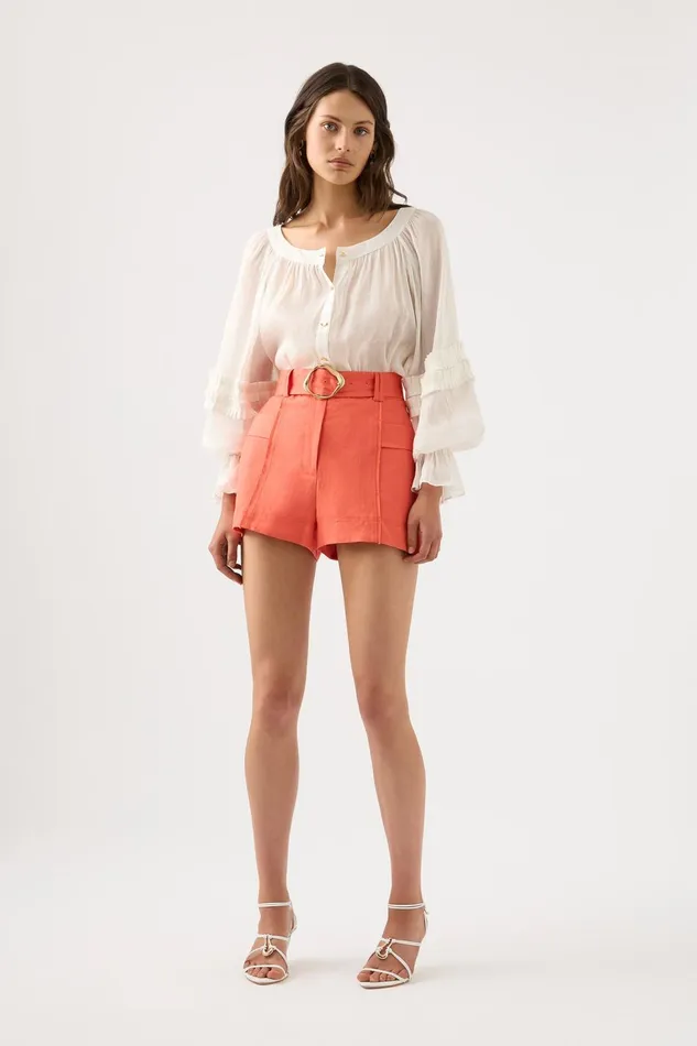 Women Aurora Pinstitch Utility Short Coral Aje Shorts