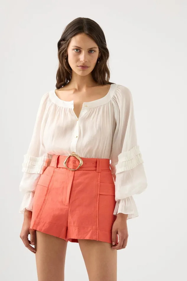 Women Aurora Pinstitch Utility Short Coral Aje Shorts