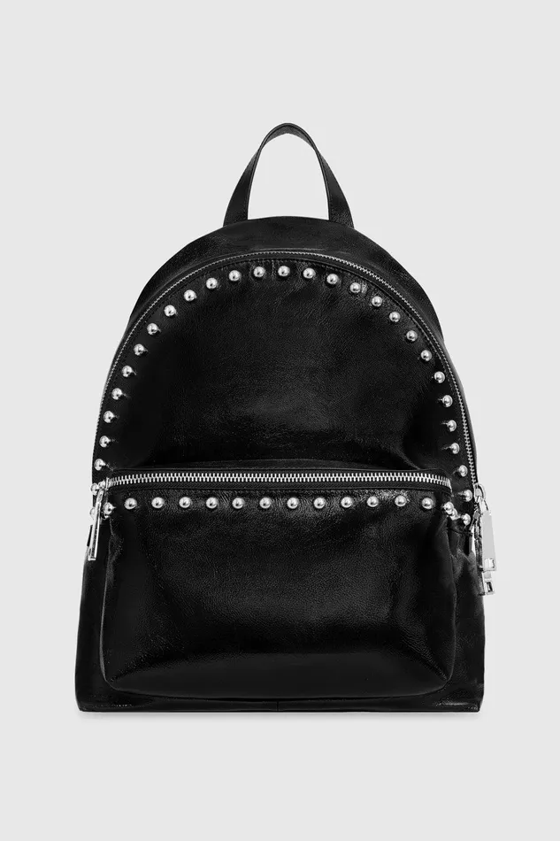 Women Backpacks Rebecca Minkoff Dome Backpack With Studs Blacksilver