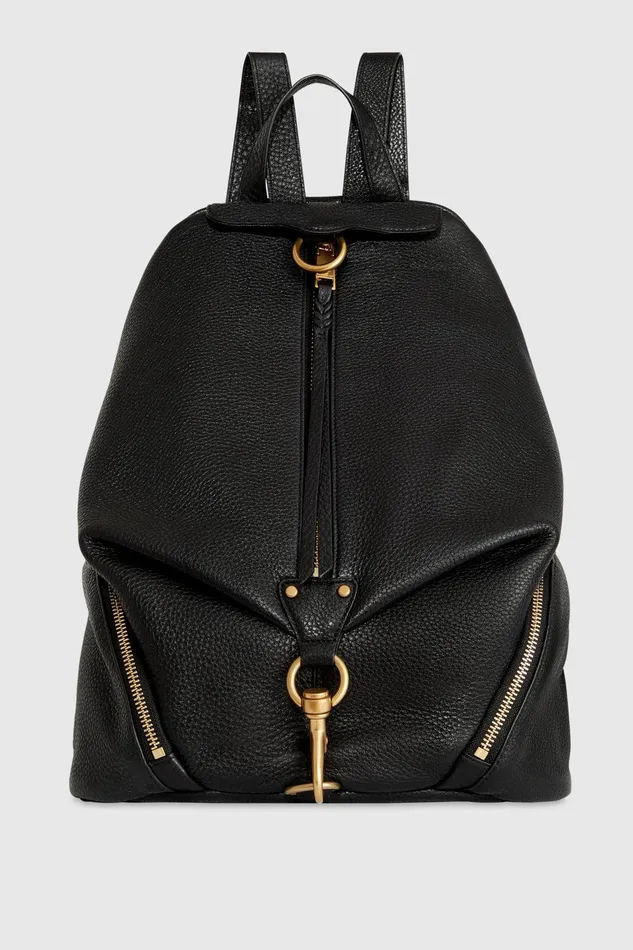 Women Backpacks Rebecca Minkoff Jumbo Julian Backpack Blackantique Brass
