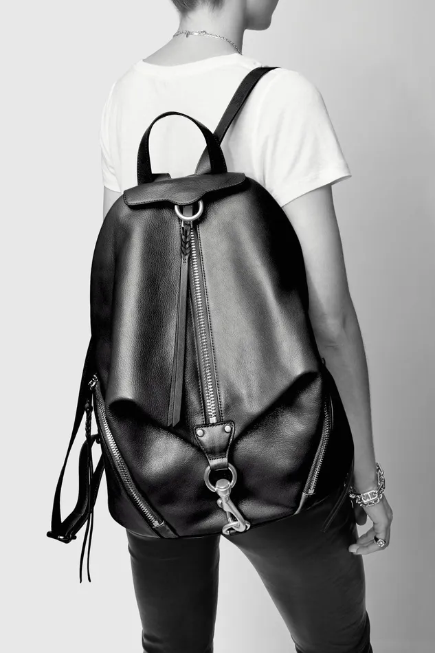 Women Backpacks Rebecca Minkoff Jumbo Julian Backpack Blackantique Brass
