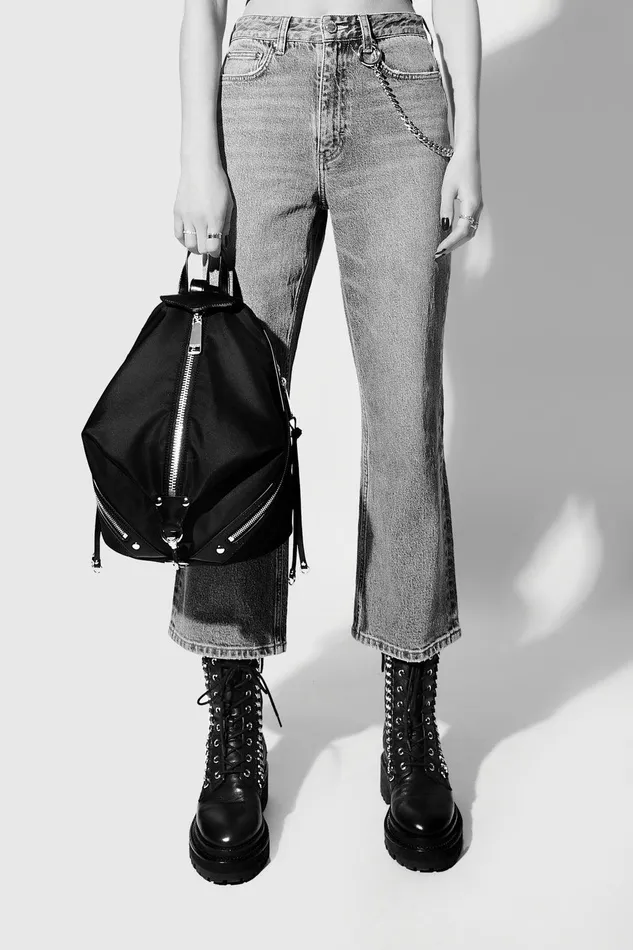 Women Backpacks Rebecca Minkoff Nylon Medium Zip Julian Backpack Blacksilver Women Backpacks Rebecca Minkoff Nylon Medium Zip Julian Backpack Blacksilver