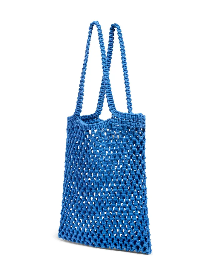 Women Bags Faherty Sunwashed Macrame Tote Strong Blue